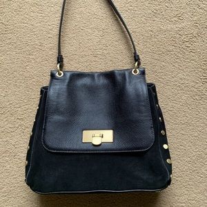 Donna Karan black suede/leather handbag
